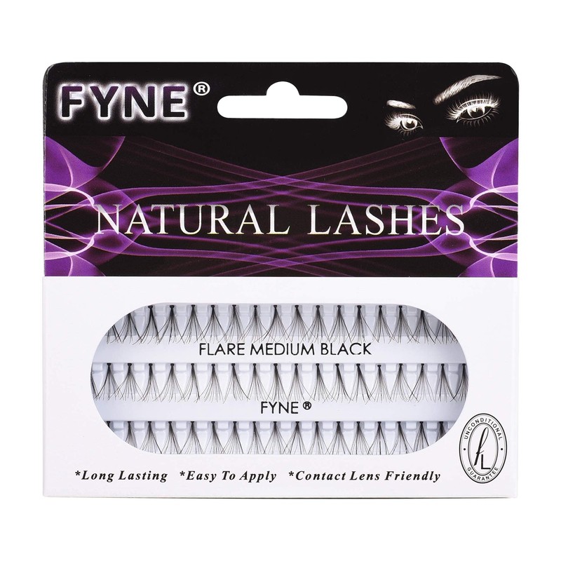 Natural Lashes by FYNE – 60 Medium Cluster Lashes per