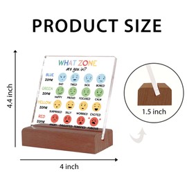 Mental Health Gifts, School Counselor Gifts, Counseling Office Must Haves Decor, Mental Health Emotions Acrylic Sign With Wooden Stand, Inspirational Gift for Counseling Therapy Office Students