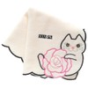 [ANNA SUI] 109482-0011-02 Towel Handkerchief, Rose & Cat Embroidery (White),
