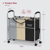 Tajsoon 3 section Laundry Hamper Sorter, Laundry Sorter Cart with