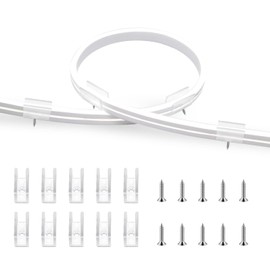 TENDIST 50PCS Outdoor Neon LED Strip Light Mounting Clips with Screws Mounting Holder, Transparent Waterproof Clips for 6mm Width Neon Rope Light Indoor Room and Outdoor (50 Screws, 50 Clips)
