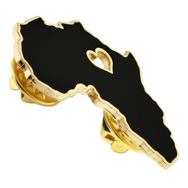 PinMart Equality Lapel Pin –Heart of Africa Lapel Pin – Gold Plated Enamel for BLM Advocates – Raise Awareness and Fight for Equality – Badge for Clothing, Bags, and Lanyards - 5 Pack