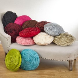 Fennco Styles Home DÃ©cor Hayley Rose Chiffon Everyday Filled Flower Decorative Throw Pillow, 16-Inch Round, Many Colors