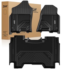 3W Floor Mats Fit for 2019-2024 Dodge Ram 1500 Crew Cab New Body (NOT Classic Models) Without Storage, TPE All Weather Custom Fit Floor Liner for Ram 1500, 1st and 2nd Row Full Set Car Mats