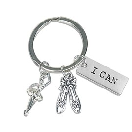 Inspirational Dance Keychain Gifts for Teen Girls Motivational Gifts for Dancer Ballet Shoes Keychains for Ballet Dancer Christmas Birthday Gifts for Ballerina Dance Lover