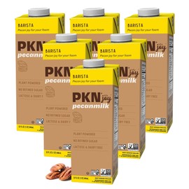 PKN Barista-Style Pecan Milk, 32 Fl Oz (Pack of 6) – Dairy-Free, Vegan, Non-GMO, No Seed Oils, Plant-Based Milk for Coffee, Frothing & Lattes, Clean Ingredient Nut Milk