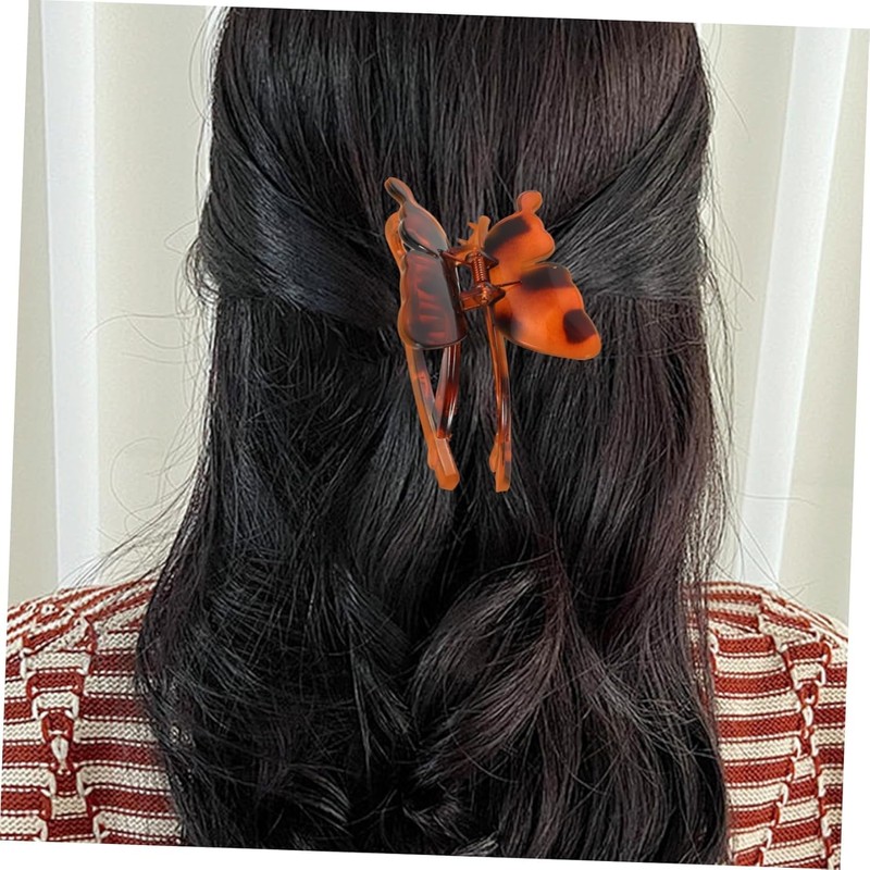 Fokmuaex Butterfly Hair Claw Clip for Women, 1PCS Tortoise Shell