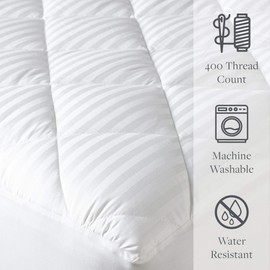 Westin Mattress Pad - Plush Quilted Mattress Topper with Deep Fitted Sides - Twin (39" x 75" x 18")