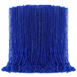 100PCS Bead Necklace, Blue Bead Necklaces Stuff Bulk, 33" Christmas Bead Necklaces Party Supplies, Festival Parade Throw Accessories for Wedding Birthday Pirate Theme Party Baby Shower Supplies Decor