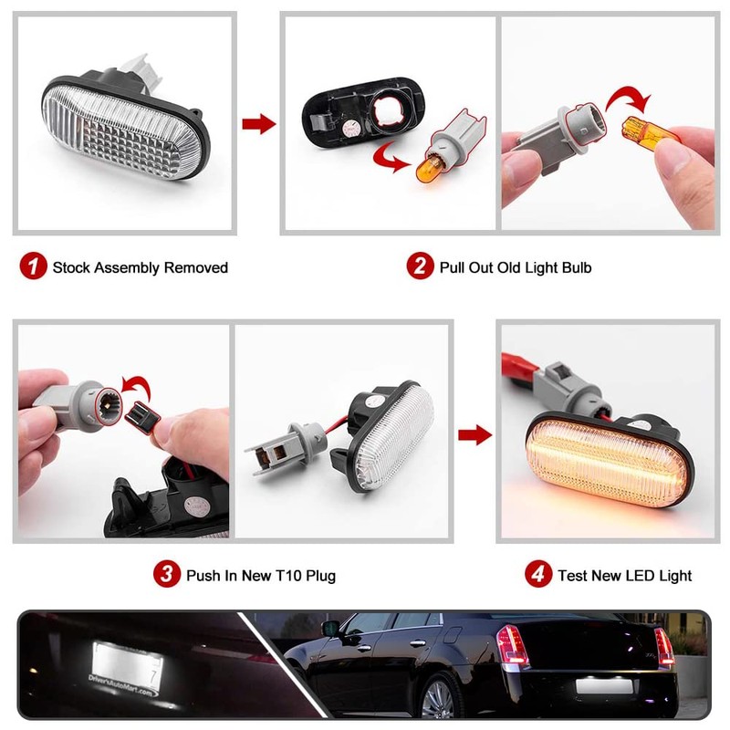 Mingrui test 2Pcs LED License Plate Lights Number Lamp for