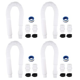 PF WaterWorks PF0526-4 AQUAGREEN Rain Water Collection Flexible Connector Hose Kit to Connect Diverter to Rain Barrel or Connect Two Barrels (Rain Barrel not Included) - 4 Pack - White