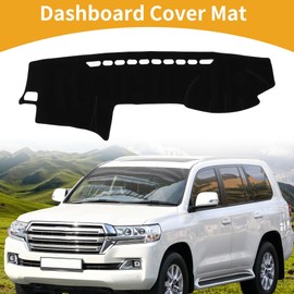 Partuto Dashboard Cover Anti-Slip/Anti Dust Dash Cover Mat Carpet for Toyota Land Cruiser Prado 120 J120 2003-2009 Polyester Black