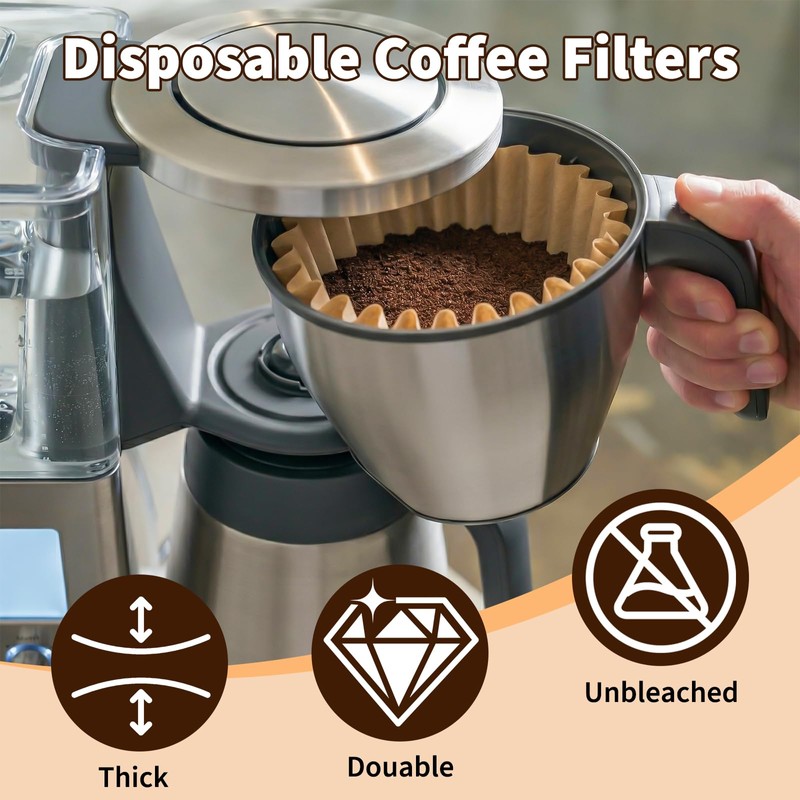 Extra Large Coffee Filters Compatible with Breville, Disposable Coffee Filter
