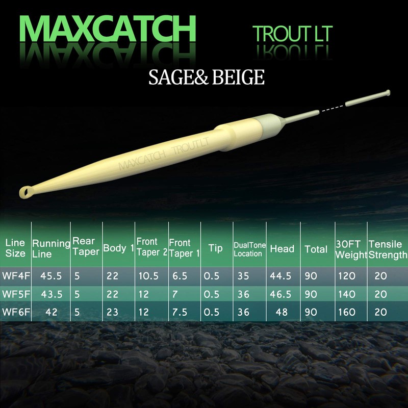 MAXIMUMCATCH TroutLite DT Fly Line 3/4/5/6F 90FT Double Taper Fly