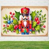 BlissYard Christmas Nutcracker Backdrop Banner Seamless Fabric Wall Hanging Holiday