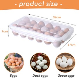 Plastic Egg Box Egg Box for 18 Eggs Egg Container Portable Egg Storage Box Fridge Reusable Egg Container Storage Box Can Be Used for Fridge Storage, Protection and Keeping Eggs Fresh
