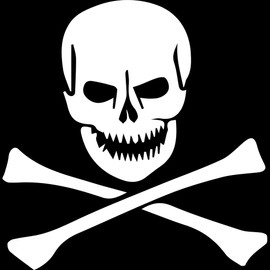 Decal Stickers of Skull Crossbones 01 (White) (Set of 2) Premium Waterproof Vinyl Decal Stickers for Laptop Phone Accessory Helmet Car Window Mug Tuber Cup Door Wall - BICVER1523272WHW19Y24