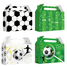 Soccer Party Treat Boxes, 24 Pcs Goody Boxes Set - Soccer Theme Party Favor Boxes, Candy Boxes & Gift Box for Birthday Decorations