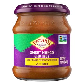 Patak's Sweet Mango Chutney with Mild Mangos & Spices, No Artificial Flavors or Colors, Gluten-Free, Vegetarian, 12 Ounce (Pack of 3)
