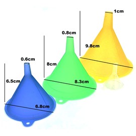 Funnels Variety Set of 5 Mini, Small to Larg Plastic Funnel for Kitchen Liquid Spices Powder Cosmetic Lotion Essential Oils