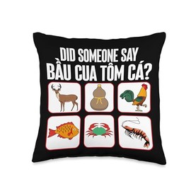 Did Someone Say Bau Cua Tom Ca? Vietnamese Board Game Throw Pillow