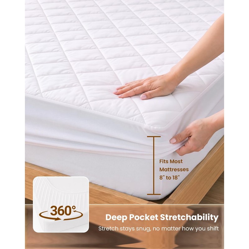 Heated Mattress Pad Queen: Even Fast Heating 125.6°F Dual Control