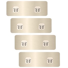 Ptinyiv 4 Adhesive Wall Hooks, No Drilling Adhesive Hooks for Hanging Kitchen Basket