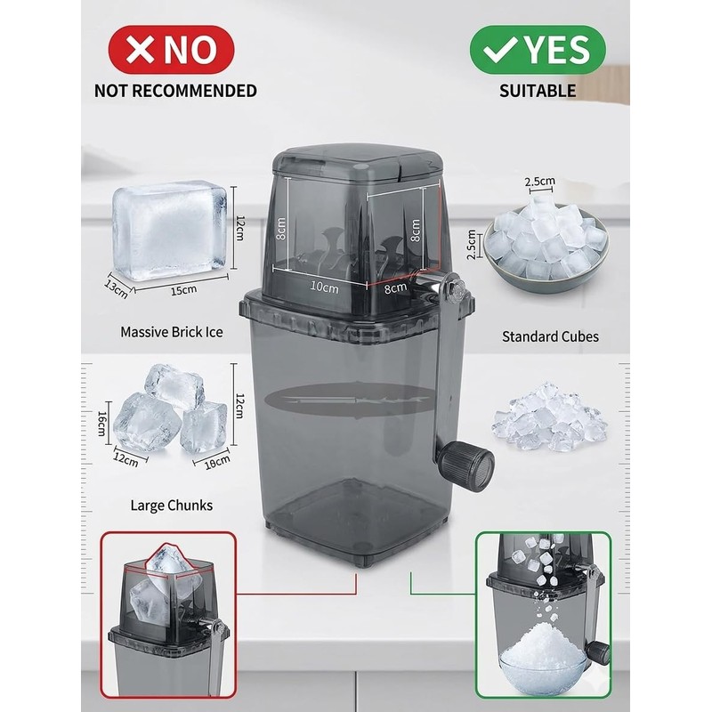 Leopacat Hand Crank Ice Crusher, Manual Hand Crank Operated Breaker,