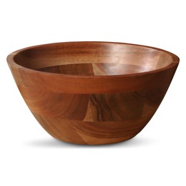 IHI EST. 1986 Round Natural Grain - 10 Inch brown Acacia Wood Multipurpose Serving Bowl