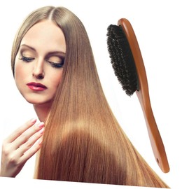 SAFIGLE 2pcs Portable Bristle Hair Brushes Brown Handle Massage Comb for Curly Tangled Hair Ergonomic Design for All Types Wet Dry Use for Travel and