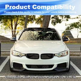Front Bumper Lip Compatible with (2014-2020) 4-Series F32 F33 F36 Carbon Fiber Printing Front Lip Splitter ABS Front Spoiler