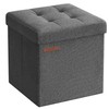 SONGMICS 11.8 Inches Small Folding Storage Ottoman Cube, Storage Footrest,