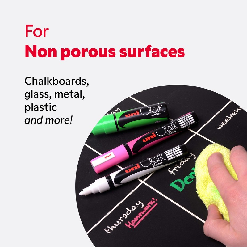 uni-ball Chalk Marker, Medium Bullet Tip, Assorted Colours (9-Pack)