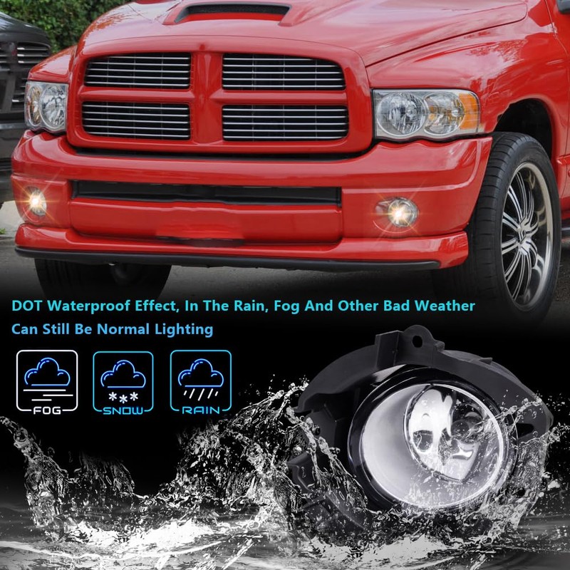 PIT66 Front Bumper Fog Lights Compatible with 1994-2001 Dodge Ram