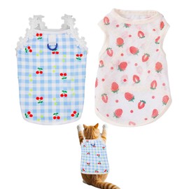 Dog Surgery Recovery Suit,2PCS Adjustable Dog Recovery Suits After Surgery for Female Male Dogs,Pet Surgical Suit Puppy Onesie Bodysuit for Small Medium Dogs Cat (S)