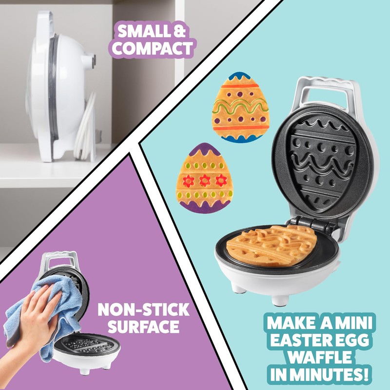 Mini Easter Egg Waffle Maker- Make Holiday Morning Breakfast Special