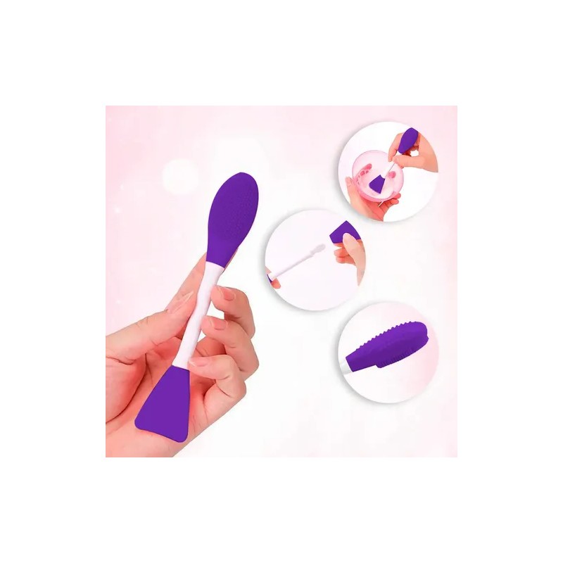 Cepillo Skincare 2en1 Silicón Limpieza Y Aplicador Facial