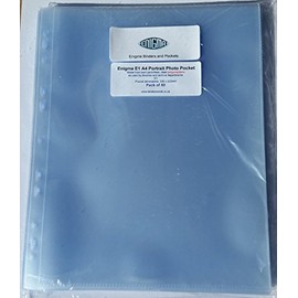 Enigma Xtra Acid Free HD A4 Portrait E1 Photo Sleeves for Ring Binder Albums - 1 Pocket per Page (50 Pack)