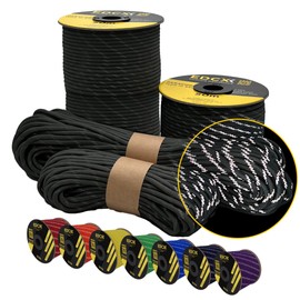 EdcX 4 mm Reflective Paracord 550 (15, 30, 50 m) – Tear-Resistant Parachute Cord for Survival Made of 100% Nylon, 4 mm Type III, with 7 Wires, in Many Colours