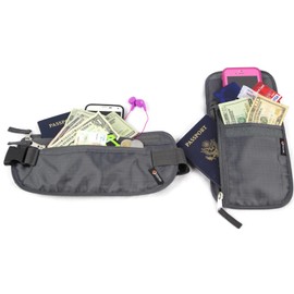 Undercover Travel Security Kit: Waist Money Belt & Neck Stash Wallet Combo