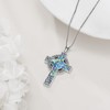YONFQE Cross Necklace Sterling Silver Abalone Pendant Jewelry Gifts for