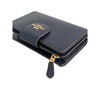 Leather Bifold Wallet Coach Medium Corner Zip Wallet Navy Blue