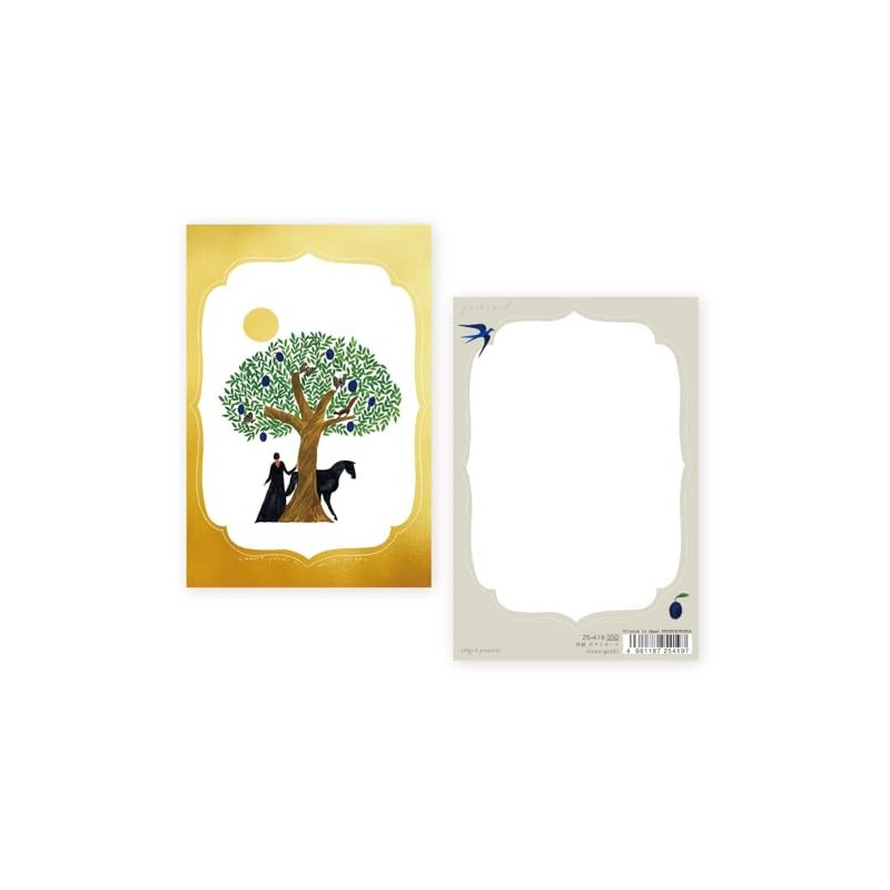 Representative Sha Postcard Nishiku Tree Gold 25-419