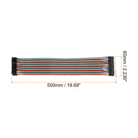 Rebower Bread Board Jumper Wire Ribbon Cable [PC Motherboard, DIY Experiments] - Male to Female / 40 Pin / 2.54mm Pitch / 50cm