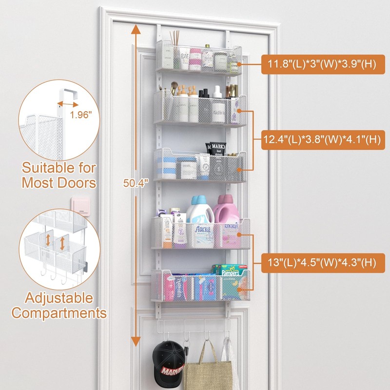 VyGrow Over The Door Organizer, Metal Door Organizer Hanging with