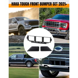HAKA TOUGH Front Bumper Trim Center Cover Kit for Ford F150 2021-2023,for f150 Front Bumper Plastic Front Bumper Grille & Front Bumper Guards Pads End Caps Cover .(3PCS)