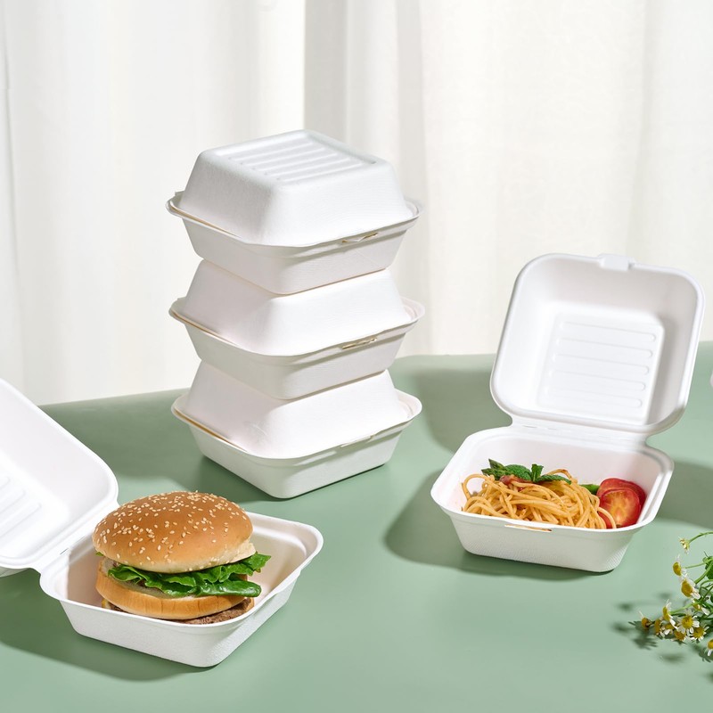 JOLLY CHEF Clamshell Take Out Food Containers, [6 * 6"