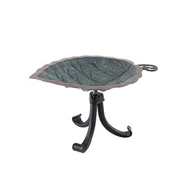 Achla Designs 201-4005 Aspen Leaf Tripod Stand Birdbath, Antique Brass Plated