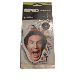 PSD The Big Sniff Coconut Christmas ELF-Santa! Coming Car Air Freshener Pine 3pk