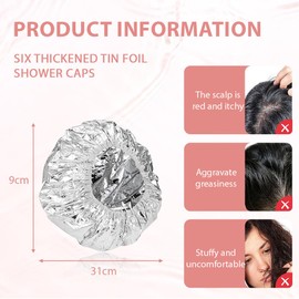 JEYORZY 6 x Deep Conditioning Hair Cap, Reusable Hair Care Shower Cap, Heat Cap for Hair, Shower Cap, Women's Waterproof, Hair Cap, Dyeing Dual Use Shower Caps, Heating Cap